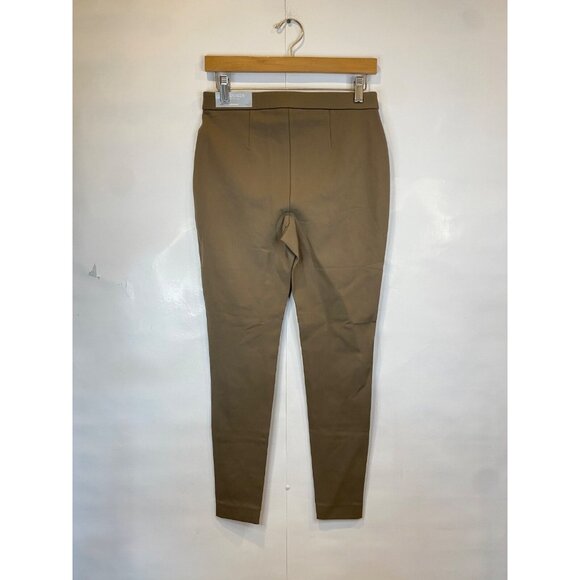 Chico's Leather Front Ponte Pant Pull On Champignon Brown Size 0 US 4 New - Picture 3 of 5